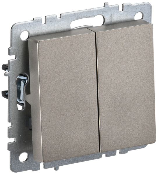 IEK BRITE BASE Шампань Выключатель 2-кл 10А ВС10-2-0-БрШ