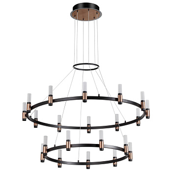 Odeon Light 5009/98L L-VISION ODL23 387 матовый черный/ ант.бронза/белый/металл/акрил Люстра LED 98W 4000K 2500Лм CANDEL Odeon Light 5009/98L L-VISION ODL23 387 матовый черный/ ант.бронза/белый/металл/акрил Люстра LED 98W 4000K 2500Лм CANDEL