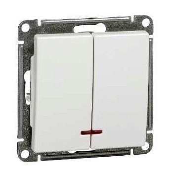 Systeme Electric Wessen 59 Бел Выключатель 2-клавишный с подсветкой 10АХ