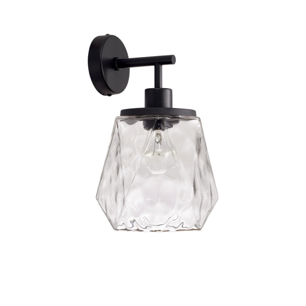 Odeon Light 4996/1W MODERN ODL23 303 черный/прозрачный/металл/стекло Бра E27 1*40W CAPRA