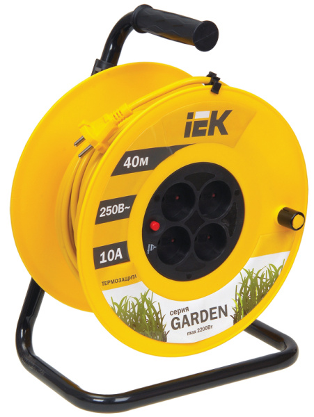 IEK Катушка УК40 с т/з 4 места 2Р/40м 2х1,0 мм2 "Garden"