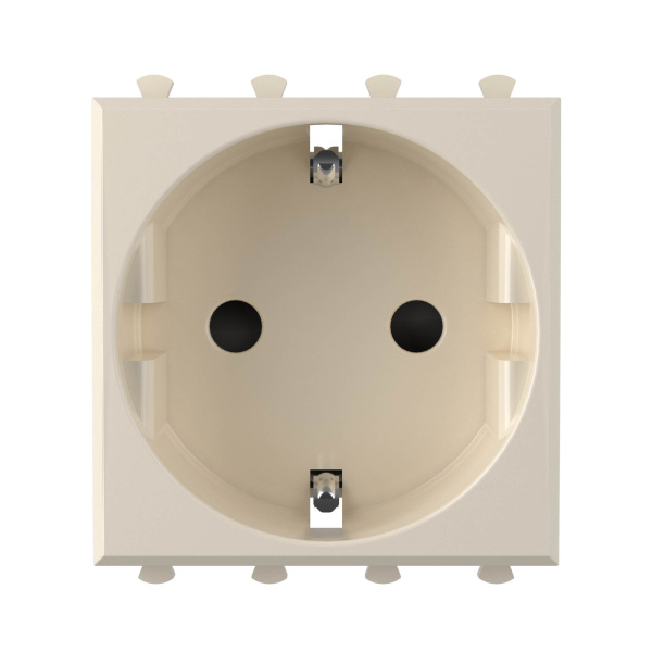 Купить DKC Розетка модульная, 2P+E, с з/ш, "Avanti", "Ванильная дымка", 2 модуля