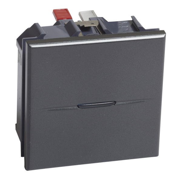 Купить BT Axolute Антрацит Выключатель аксиальный 1-кл. 10А, 250В, автомат. клеммы, 2 мод. (замена для арт. HS4001M2A) HS4001M2AN