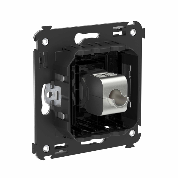 Купить DKC Компьютерная розетка RJ-45 без шторки в стену, кат.6А одинарная экранированная, "Avanti", "Черный квадрат"