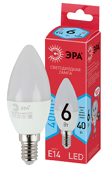 ЭРА ECO LED B35-6W-840-E14 (диод, свеча, 6Вт, нейтр, E14)