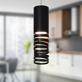 ЭРА Светильник подвесной (подвес) PL22 BK MR16 GU10 потолочный цилиндр черный