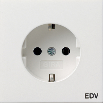 Gira Розетка с з/к и надписью "EDV" 0458112