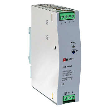 EKF Блок питания на дин рейку 75 Вт,Uвх ~ 220 В AC , Uвых - 24 В DC постоянного тока