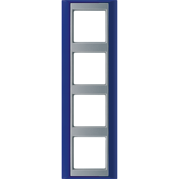 JUNG А Plus Синий/Алюминий Рамка 4-ая AP584BLAL