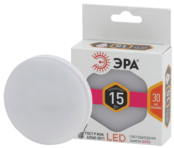 ЭРА LED GX-15W-827-GX53 (диод, таблетка, 15Вт, тепл, GX53)