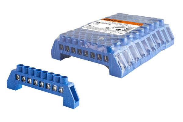 TDM Шина "N" нулевая в изоляторе 6х9мм 8 групп никелированная SQ0801-0318