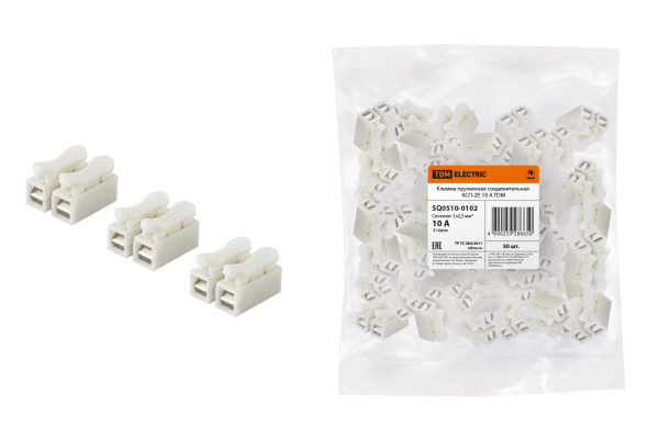 TDM Клемма пружинная соединительная КСП-2P, 10 A SQ0510-0102