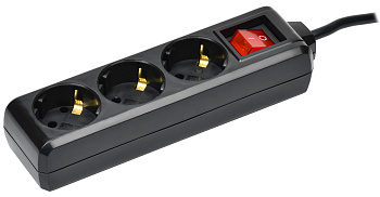 IEK Удлинитель У03К 3 места с/з 3м 3х1мм2 16А 250В чер.