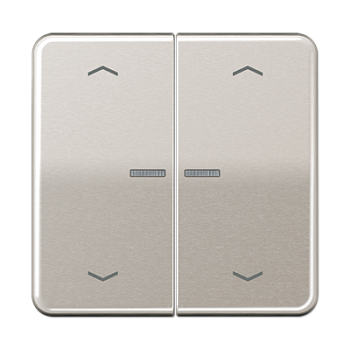 JUNG Клавиша для KNX кнопки, 2 группы с окошком и символами "стрелки" металл платина CD102KO5PPT