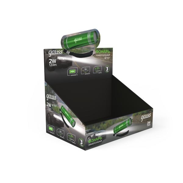 Купить Gauss Фонарь ручной модель GFL107 2W 120lm 3xAAA LED 12/48/240 GF107