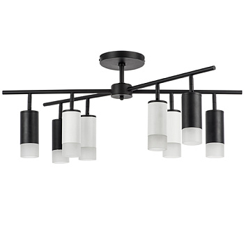 Lightstar LR7283743641 Люстра RULLO 8х50W GU10 ЧЕРНЫЙ/БЕЛЫЙ (571728+214437-4+214436-4+202431-8), шт
