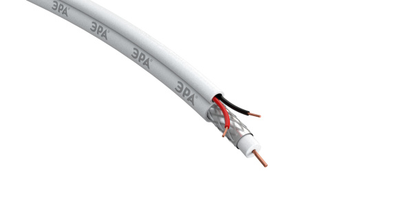 ЭРА Кабель для аналогового видеонаблюдения KK-0.5-PVC ККСВ-2x0,5 мм, бухта 200 метров, белый