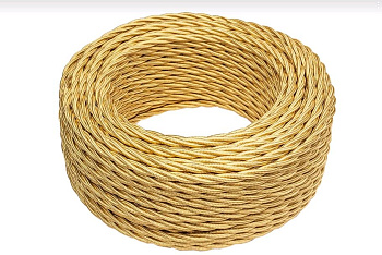BIRONI Золото глянец Витой провод 3*0,75 10м B1-432-079-10
