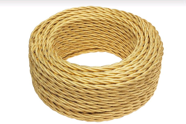 BIRONI Золото глянец Витой провод 3*0,75 10м B1-432-079-10