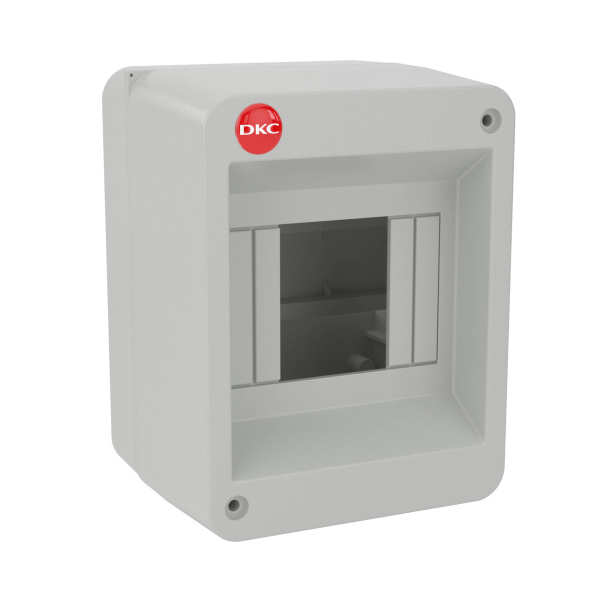 DKC Щиток настенный, ral 7035, без крышки, 4мод.