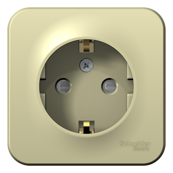 Купить Systeme Electric Blanca наруж Беж Розетка с/з со шторками, изолир. пластина 16А, 250В