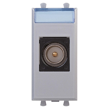 DKC Розетка TV одиночная модульная,  "Avanti", "Закаленная сталь", 1 модуль