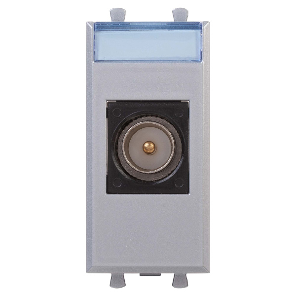 DKC Розетка TV одиночная модульная,  "Avanti", "Закаленная сталь", 1 модуль