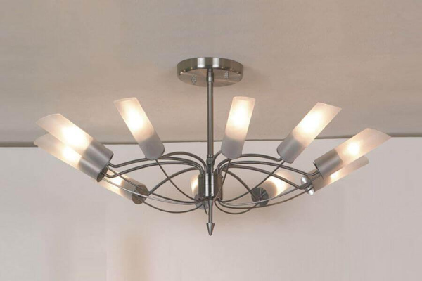 Купить Lussole PROMO 2 Металл Никель /  Стекло Люстра E14 40W LSA-2813-10