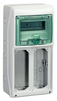 SE Kaedra Серый Корпус навесной 1 ряд 8 модулей пластик 460x236x160мм IP65 c DIN-рейкой 13186