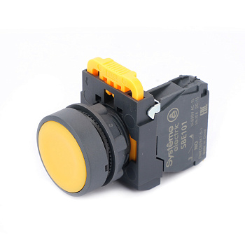Systeme Electric Кнопка SB5 в сборе модульная 22мм желтая с возвратом пластик 1НО