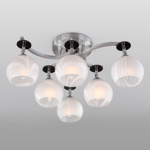 Eurosvet Люстра с поворотными плафонами 9643/6 алюминий/белый 00000058603