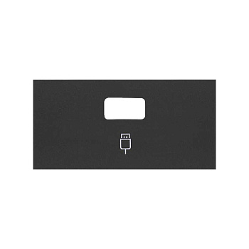 Simon 100 Черный матовый Накладка розетки USB 10001091-238