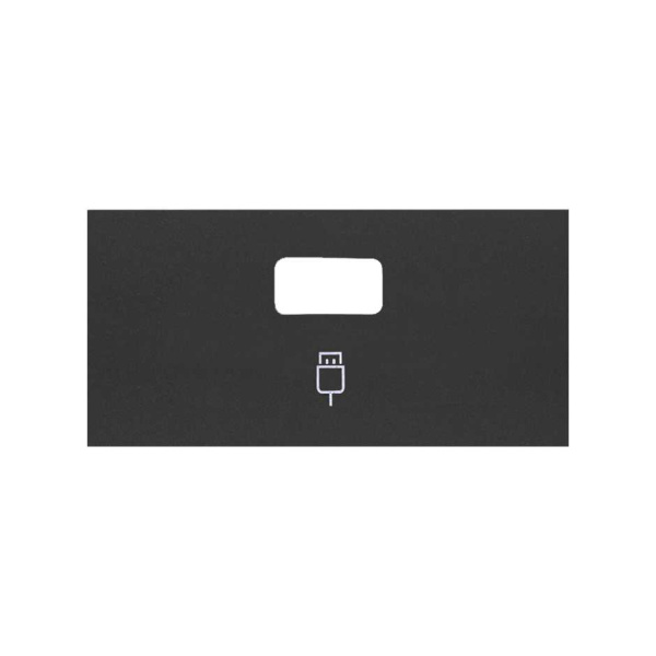 Simon 100 Черный матовый Накладка розетки USB 10001091-238