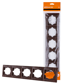 TDM Рамка 5-ти постовая горизонтальная венге "Лама" SQ1815-0437