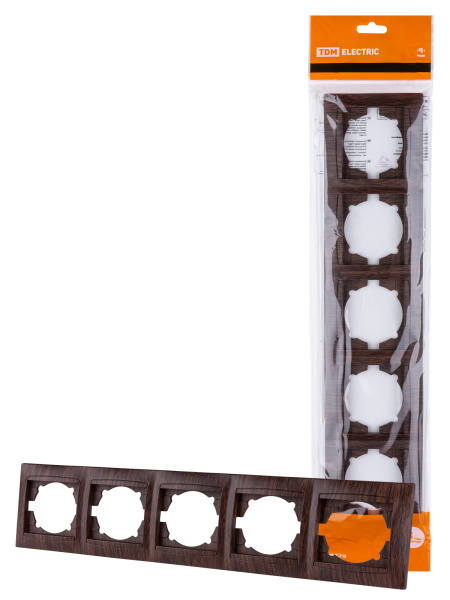 TDM Рамка 5-ти постовая горизонтальная венге "Лама" SQ1815-0437