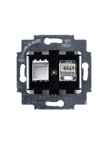 Купить ABB EPJ Levit жемчуг / ледяной Розетка компьютерная RJ45 кат,5e+заглуш,, жемчуг 2CHH295117A6068