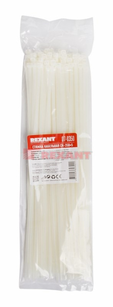 Купить Хомут nylon 350 x 4,8 мм 100 шт белый Rexant 07-0350