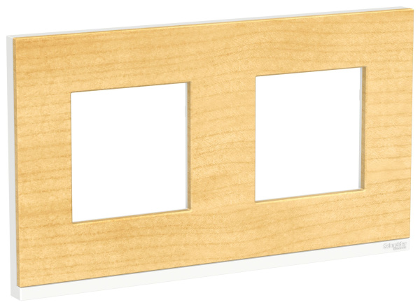 Купить SE Unica Pure Клен/Белая Рамка 2-ная горизонтальная NU600483