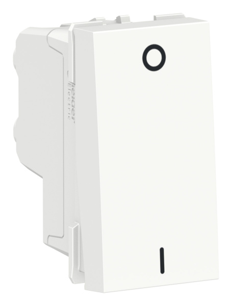 Купить SE Unica Modular Бел Выключатель 1-клавишный, двухполюсный, сх. 2, 16 AX, 250В, 1 модуль NU316218