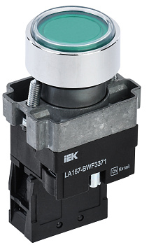 IEK Кнопка LA167-BWF3371 d=22мм RC 1з с подсвет зеленая IEK Кнопка LA167-BWF3371 d=22мм RC 1з с подсвет зеленая