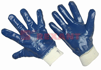 Перчатки хб с нитриловым покрытием, подкладка 100% хлопок. Rexant 09-0236