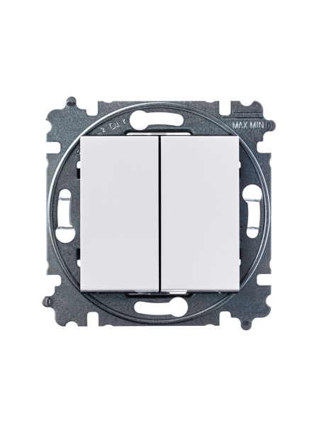 Купить ABB EPJ Levit белый / дымчатый чёрный Выключатель 2-клавишный 2CHH590545A6062