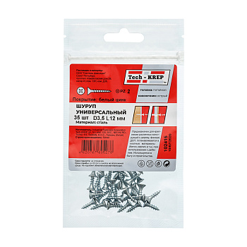 Tech-Krep Саморез ШУц 3,5х12 пот. гол. (35 шт) - пакет 102415