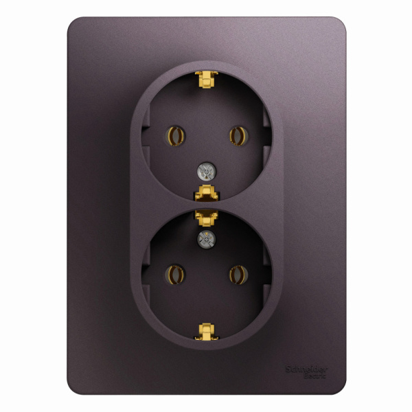 Systeme Electric Glossa Сиреневый туман Розетка 2-ая с/з (в сборе)