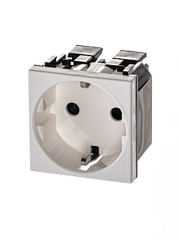 ABB NIE Zenit Бел Розетка с/з с защитными шторками, безвинт. зажим, 2 мод 2CLA228860N1101