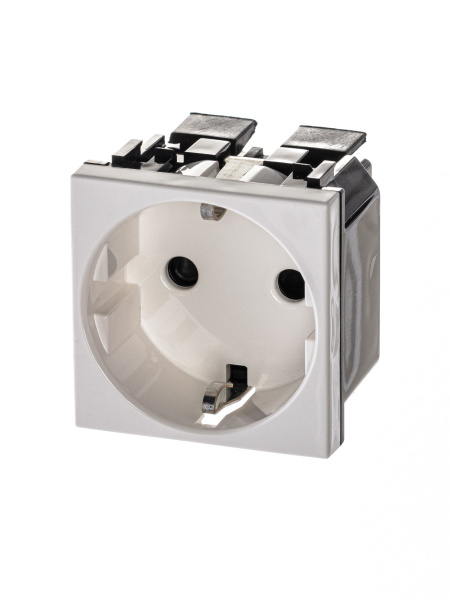 ABB NIE Zenit Бел Розетка с/з с защитными шторками, безвинт. зажим, 2 мод 2CLA228860N1101