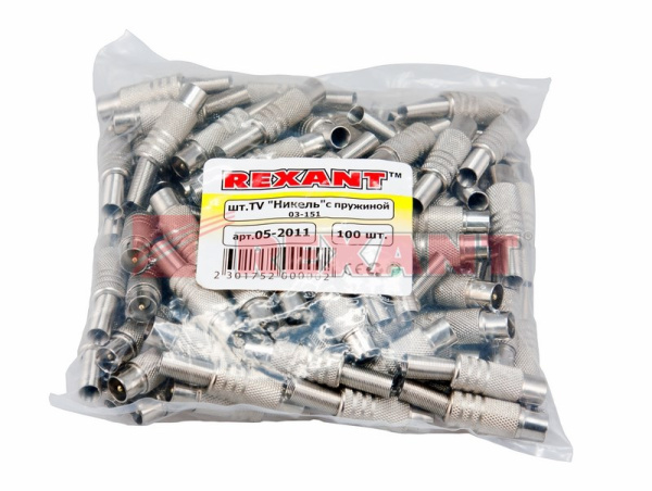 Купить Разъем штекер TV никель c пружиной Rexant 05-2011