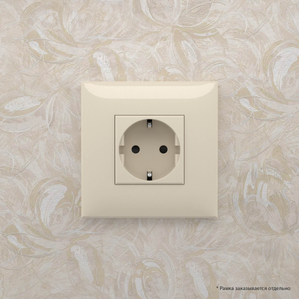 Купить DKC Розетка в стену, 2P+E, с з/ш, "Avanti", "Ванильная дымка"