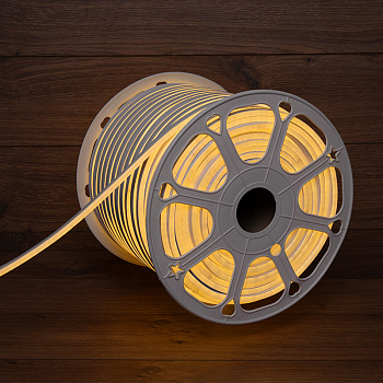 NEON-NIGHT Гибкий неон LED SMD 8х16 мм, двухсторонний, теплый белый, 120 LED/м, бухта 100 м 131-096