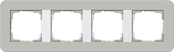 Gira E3 Серый/Белый глянцевый Рамка 4-ая 0214412